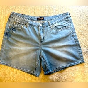 Seven7 Women's Light Blue Denim Shorts